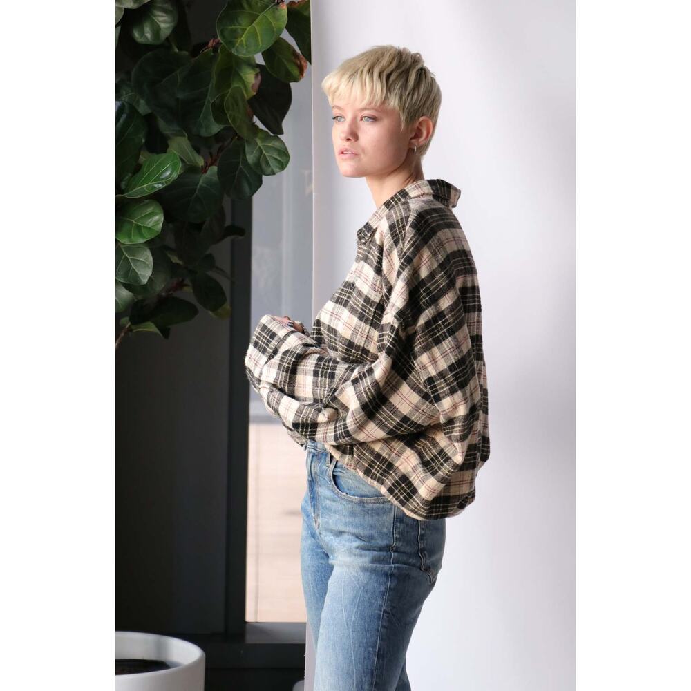R13 Plaid Gathered Hem Workshirt Size XS - Picture 2 of 13